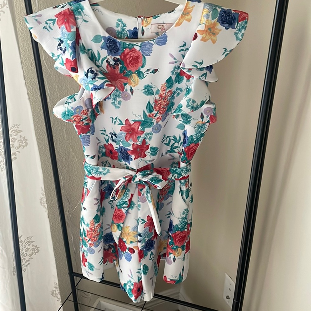 Giani Bini Girls floral belted romper